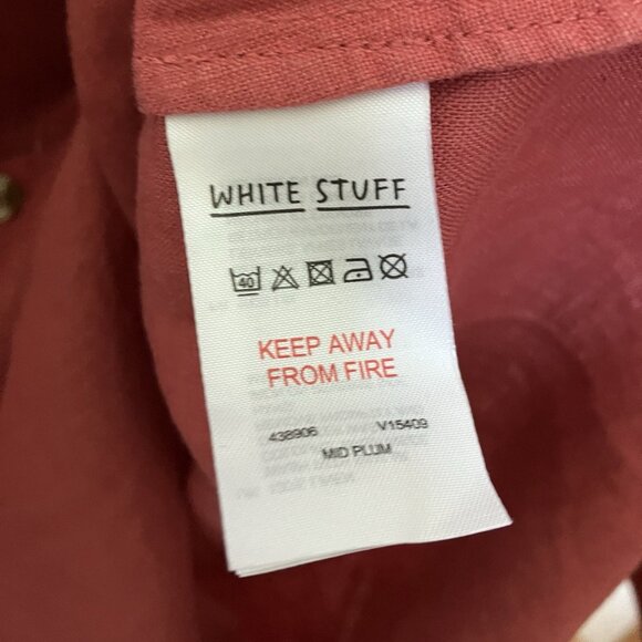 NWT White Stuff Reno Linen Midi Shirt Dress Womens 12 Pink Coastal Beach Boho - Picture 4 of 13